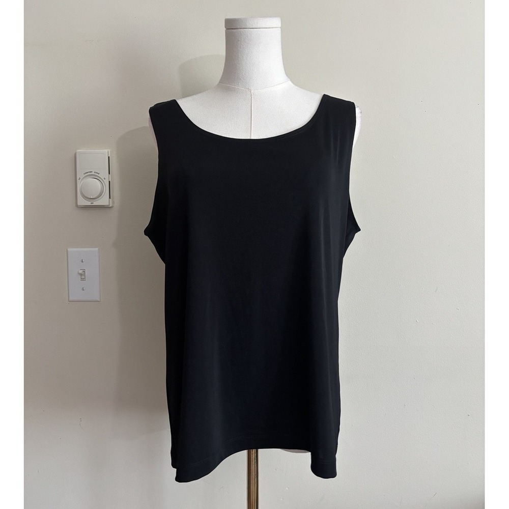 Chicos Womens XL Tank Top Classic Black Minimalist Chic Layering Casual